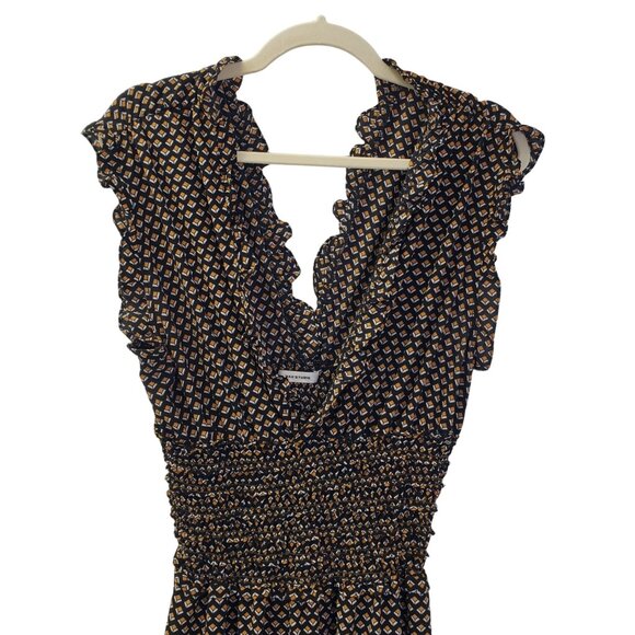 Max Studio Graphic Print Double V-Neck Jumpsuit Size Medium - Picture 4 of 8